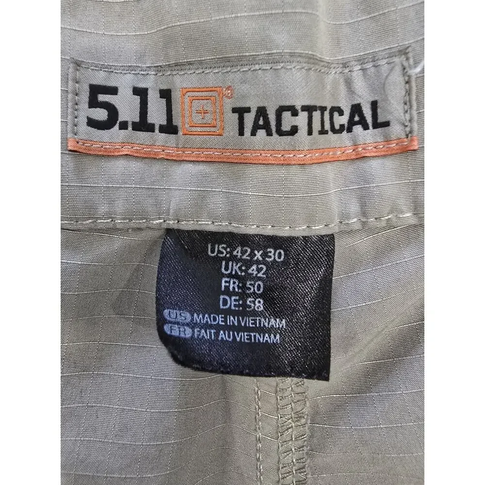 Bundle Lot of 2 5.11 Tactical Fast-Tac Urban Pants Mens 42x30 Charcoal & Khaki